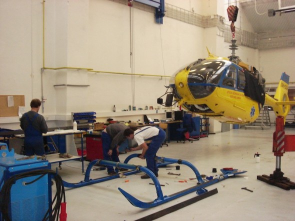 vrtulník Eurocopter EC 135 během 400 hodinové prohlídky